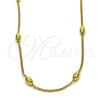 Oro Laminado Fancy Necklace, Gold Filled Style Curb and Ball Design, Polished, Golden Finish, 04.341.0104.18 (02 MM Thickness, 18 Inches Length)