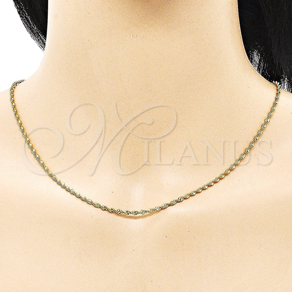 Gold Filled Necklace — Basic Necklace Rope Design Polished 04. 02 MM — alternate product view — SKU 151874 | Oro Laminado collar — básico Necklace Rope diseño pulido 04. 02 MM — SKU 151874
