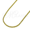 Oro Laminado Basic Necklace, Gold Filled Style Rope Design, Polished, Golden Finish, 04.341.0105.18 (02 MM Thickness, 18 Inches Length)