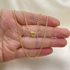 Oro Laminado Basic Necklace, Gold Filled Style Box Design, Polished, Golden Finish, 04.341.0106.16 (01 MM Thickness, 16 Inches Length)