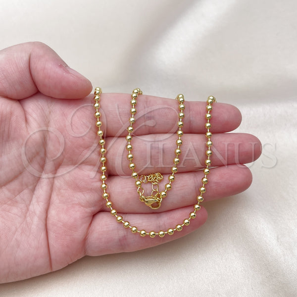 Gold Filled Necklace — Fancy Necklace Ball Design Polished 04. 03 MM — alternate product view — SKU 151881 | Oro Laminado collar — elegante Necklace Ball diseño pulido 04. 03 MM — SKU 151881