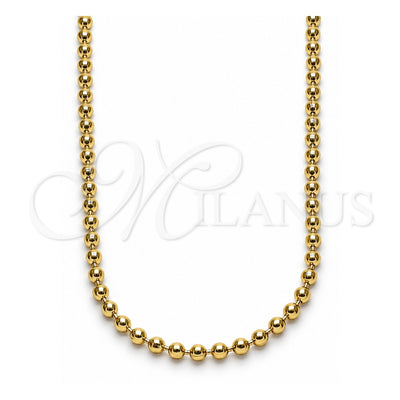 Oro Laminado Fancy Necklace, Gold Filled Style Ball Design, Polished, Golden Finish, 04.341.0107.18 (03 MM Thickness, 17 Inches Length)
