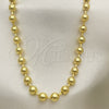 Oro Laminado Fancy Necklace, Gold Filled Style Ball Design, Polished, Golden Finish, 04.341.0109.18