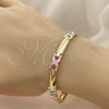 Oro Laminado Solid Bracelet, Gold Filled Style Polished, Tricolor, 03.102.0051.08 (07 MM Thickness, 8 Inches for wholesale, additional product view 3