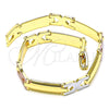 Oro Laminado Solid Bracelet, Gold Filled Style Polished, Tricolor, 03.102.0051.08 (07 MM Thickness, 8 Inches for wholesale, additional product view 5
