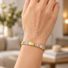 Oro Laminado Solid Bracelet, Gold Filled Style Polished, Tricolor, 03.102.0052.08 (07 MM Thickness, 8 Inches Length)