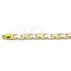 Oro Laminado Solid Bracelet, Gold Filled Style Polished, Tricolor, 03.102.0054.08 (08 MM Thickness, 8 Inches Length)