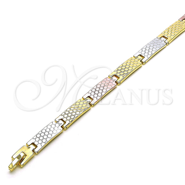 Gold Filled Bracelet — Solid Bracelet Polished Tricolor 03. 07 MM Thickness — main product view — SKU 151914 | Oro Laminado brazalete — Solid Bracelet pulido Tricolor 03. 07 MM Thickness — SKU 151914