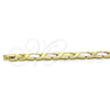 Oro Laminado Solid Bracelet, Gold Filled Style Polished, Tricolor, 03.102.0057.08 (07 MM Thickness, 8 Inches Length)