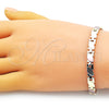 Oro Laminado Solid Bracelet, Gold Filled Style Polished, Tricolor, 03.102.0058.08 (06 MM Thickness, 8 Inches Length)
