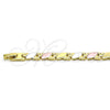 Oro Laminado Solid Bracelet, Gold Filled Style Polished, Tricolor, 03.102.0058.08 (06 MM Thickness, 8 Inches Length)