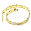 Oro Laminado Solid Bracelet, Gold Filled Style Polished, Tricolor, 03.102.0058.08 (06 MM Thickness, 8 Inches Length)