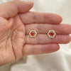 Gold Filled Ring — Stud Earring with Garnet Cubic Zirconia and White — alternate product view — SKU 151924 | Oro Laminado anillo — Stud Earring with Garnet Cubic Zirconia and blanco — SKU 151924