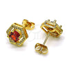 Gold Filled Ring — Stud Earring with Garnet Cubic Zirconia and White — alternate product view — SKU 151924 | Oro Laminado anillo — Stud Earring with Garnet Cubic Zirconia and blanco — SKU 151924