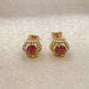Gold Filled Ring — Stud Earring with Garnet Cubic Zirconia and White — alternate product view — SKU 151924 | Oro Laminado anillo — Stud Earring with Garnet Cubic Zirconia and blanco — SKU 151924