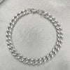 Stainless Steel Basic Bracelet, Miami Cuban Design, Polished, Raw, 03.278.0006.08 (07 MM Thickness, 8 Inches Length)