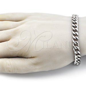 Stainless Steel Bracelet — Basic Bracelet Miami Cuban Design Polished Raw 03. — main product view — SKU 151931 | Acero Inoxidable brazalete — básico Bracelet Miami Cuban diseño pulido Raw 03. — SKU 151931