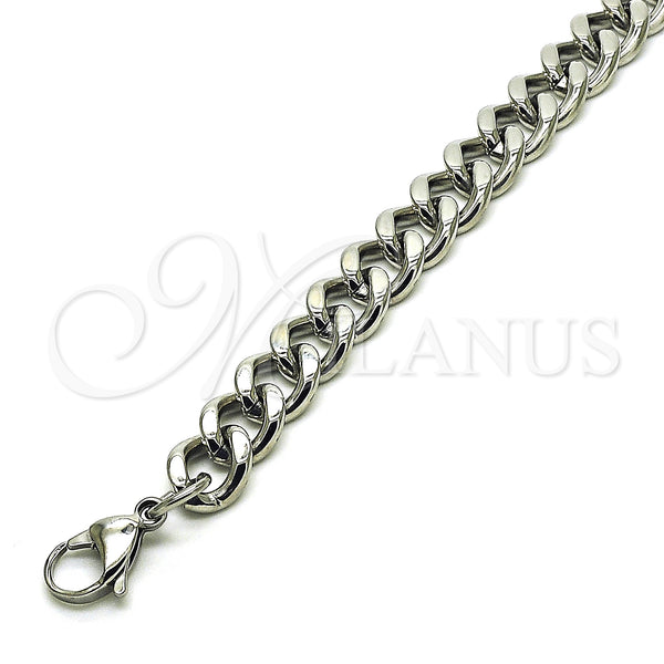 Stainless Steel Bracelet — Basic Bracelet Miami Cuban Design Polished Raw 03. — alternate product view — SKU 151931 | Acero Inoxidable brazalete — básico Bracelet Miami Cuban diseño pulido Raw 03. — SKU 151931