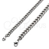 Stainless Steel Basic Bracelet, Miami Cuban Design, Polished, Raw, 03.278.0007.08 (09 MM Thickness, 8 Inches Length)