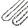 Stainless Steel Necklace and Bracelet, Miami Cuban Design, Polished, Raw, 06.278.0002