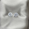 Sterling Silver Stud Earring, with White Cubic Zirconia, Polished, Silver Finish, 02.401.0054.12