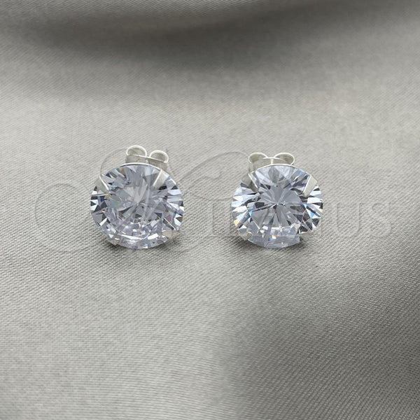 Sterling Silver Ring — Stud Earring with White Cubic Zirconia Polished 02. — alternate product view — SKU 151938 | Plata 925 anillo — Stud Earring with blanco Cubic Zirconia pulido 02. — SKU 151938