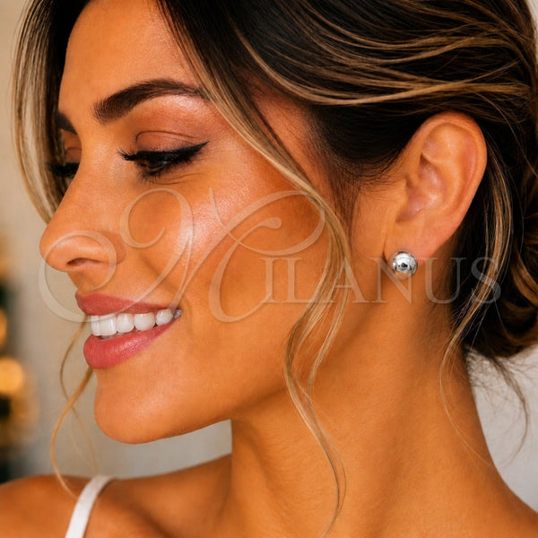 Sterling Silver Stud Earring, Ball Design, Polished, Silver Finish, 02.401.0055.09
