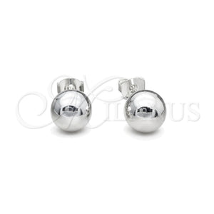 Sterling Silver Stud Earring, Ball Design, Polished, Silver Finish, 02.401.0055.09