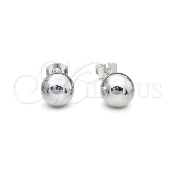Sterling Silver Stud Earring, Ball Design, Polished, Silver Finish, 02.401.0055.09