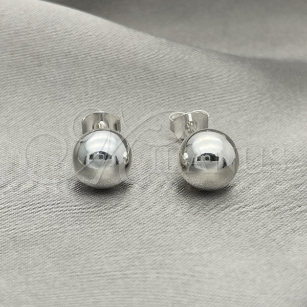 Sterling Silver Stud Earring, Ball Design, Polished, Silver Finish, 02.401.0055.09