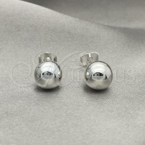 Sterling Silver Stud Earring, Ball Design, Polished, Silver Finish, 02.401.0055.09