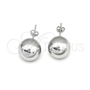 Sterling Silver Stud Earring, Ball Design, Polished, Silver Finish, 02.401.0055.14