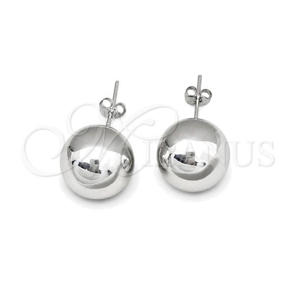 Sterling Silver Stud Earring, Ball Design, Polished, Silver Finish, 02.401.0055.14