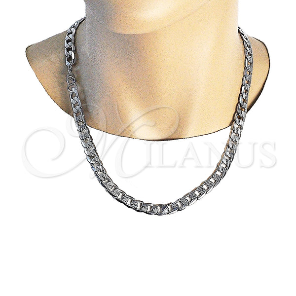 Stainless Steel Bracelet — Necklace and Bracelet Pave Cuban Design Diamond Cutting — alternate product view — SKU 151942 | Acero Inoxidable brazalete — Necklace and Bracelet Pave Cuban diseño Diamond Cutting — SKU 151942