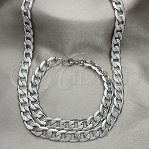 Stainless Steel Bracelet — Necklace and Bracelet Pave Cuban Design Diamond Cutting — main product view — SKU 151942 | Acero Inoxidable brazalete — Necklace and Bracelet Pave Cuban diseño Diamond Cutting — SKU 151942