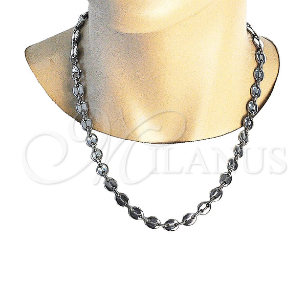 Stainless Steel Bracelet — Necklace and Bracelet Puff Mariner Design Polished Raw — alternate product view — SKU 151944 | Acero Inoxidable brazalete — Necklace and Bracelet Puff Mariner diseño pulido Raw — SKU 151944