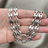 Stainless Steel Necklace and Bracelet, Puff Mariner Design, Polished, Raw, 06.278.0006