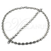 Stainless Steel Necklace and Bracelet, Puff Mariner Design, Polished, Raw, 06.278.0006