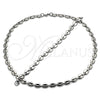 Stainless Steel Necklace and Bracelet, Puff Mariner Design, Polished, Raw, 06.278.0006