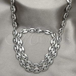 Stainless Steel Bracelet — Necklace and Bracelet Puff Mariner Design Polished Raw — main product view — SKU 151944 | Acero Inoxidable brazalete — Necklace and Bracelet Puff Mariner diseño pulido Raw — SKU 151944