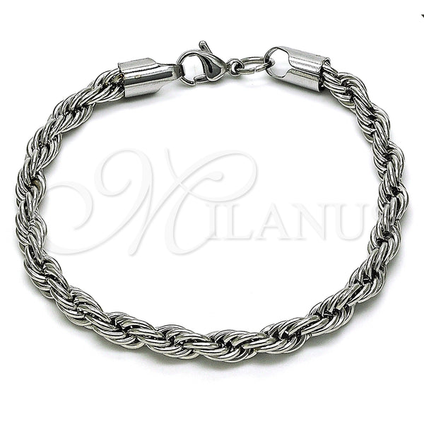 Stainless Steel Bracelet — Basic Bracelet Rope Design Polished Raw 03. 06 — main product view — SKU 151945 | Acero Inoxidable brazalete — básico Bracelet Rope diseño pulido Raw 03. 06 — SKU 151945