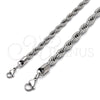 Stainless Steel Basic Bracelet, Rope Design, Polished, Raw, 03.278.0012.8 (06 MM Thickness, 8 Inches Length)