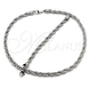 Stainless Steel Necklace and Bracelet, Rope Design, Polished, Raw, 06.278.0008