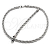 Stainless Steel Necklace and Bracelet, Rope Design, Polished, Raw, 06.278.0008