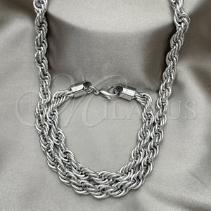 Stainless Steel Bracelet — Necklace and Bracelet Rope Design Polished Raw 06. — main product view — SKU 151946 | Acero Inoxidable brazalete — Necklace and Bracelet Rope diseño pulido Raw 06. — SKU 151946