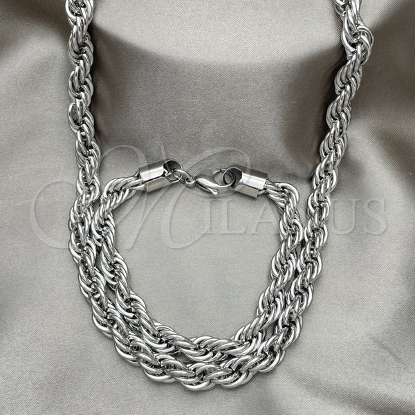 Stainless Steel Bracelet — Necklace and Bracelet Rope Design Polished Raw 06. — main product view — SKU 151946 | Acero Inoxidable brazalete — Necklace and Bracelet Rope diseño pulido Raw 06. — SKU 151946