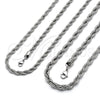 Stainless Steel Necklace and Bracelet, Rope Design, Polished, Raw, 06.278.0008