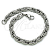 Stainless Steel Basic Bracelet, Rope Design, Diamond Cutting Finish, Raw, 03.278.0014.08 (06 MM Thickness, 8 Inches Length)