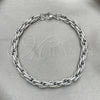 Stainless Steel Basic Bracelet, Rope Design, Diamond Cutting Finish, Raw, 03.278.0014.08 (06 MM Thickness, 8 Inches Length)