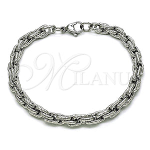 Stainless Steel Bracelet — Basic Bracelet Rope Design Diamond Cutting Raw 03. — main product view — SKU 151949 | Acero Inoxidable brazalete — básico Bracelet Rope diseño Diamond Cutting Raw 03. — SKU 151949